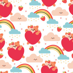 seamless pattern cartoon cat. cute animal wallpaper for textile, gift wrap paper