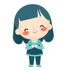 Cute vector illustration of a smiling girl