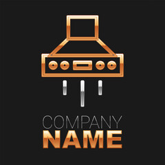 Line Kitchen extractor fan icon isolated on black background. Cooker hood. Kitchen exhaust. Household appliance. Colorful outline concept. Vector