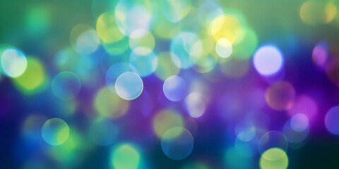 Fototapeta premium Colorful circles of lights, abstract background. Defocused bokeh, blurry backdrop. Image is AI generated.