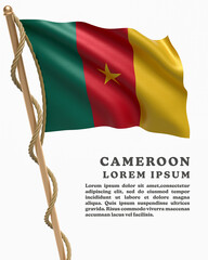 White Backround Flag Of  CAMEROON