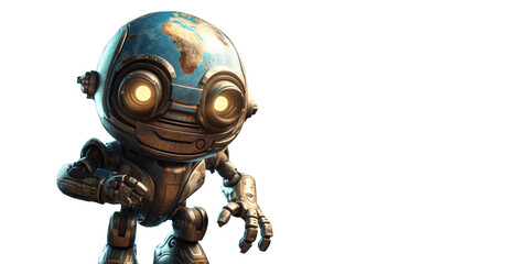 Robot Earth Planet Head  PNG