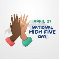 Obraz premium national high five day. high five vector illustration. national high five vector illustration. flat hand gesture illustration.