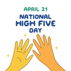 national high five day. high five vector illustration. national high five vector illustration. flat hand gesture illustration.