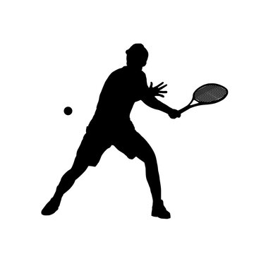 tennis player silhouette vector