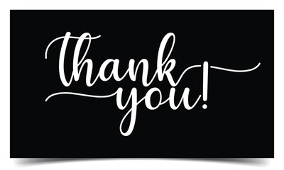 Thank you card, text, handwritten lettering. 