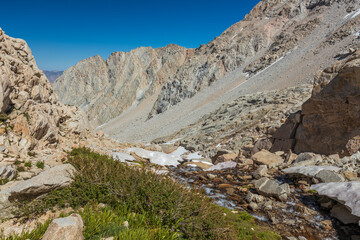Mountain river with snow melt