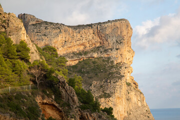 Cliff at Moraig Cove Beach; Alicante; Spain - 591197805