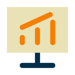 graphic report of online shopping flat icon style