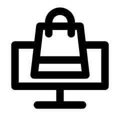 online shopping of online shopping outline icon style