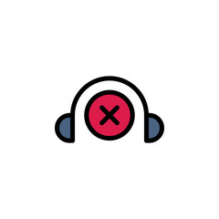 no music vector icon filled line style. perfect use for logo, presentation, website, and more. simple modern icon design color line style