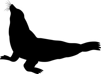 seal vector silhouette black one