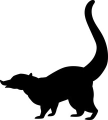 possum vector silhouette black one