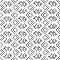  Stylish texture with figures from lines.Abstract geometric black and white pattern for web page, textures, card, poster, fabric, textile. Monochrome graphic repeating design.