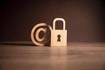 wooden lock and mail sign