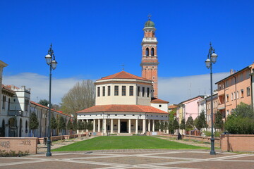 Temple of Beata Vergine del Soccorso called La Rotonda, distinguished by its octagonal shape in the Italian city of Rovigo.