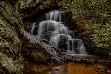 Fototapeta na wymiar Middle Cascades at Hanging Rock State Park