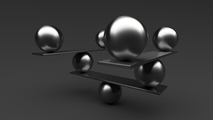 Equilibrium balance. Geometric concept. Minimal modern background