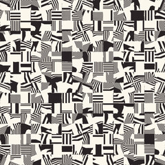 Monochrome Modern Twisted Checked Pattern