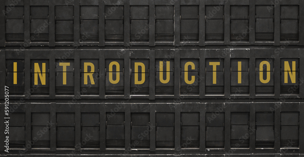 Poster flip board with text introduction