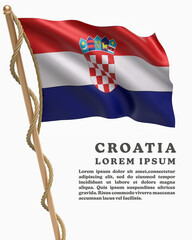 White Backround Flag Of  CROATIA        