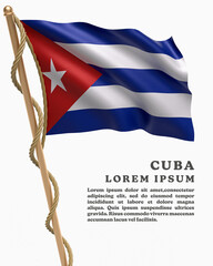 White Backround Flag Of  CUBA