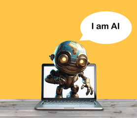 The robot talking to from laptop 