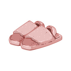 cute kid slippers cartoon vector illustration