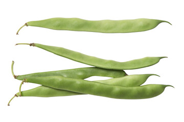 green beans isolated on white or transparent background, cut out