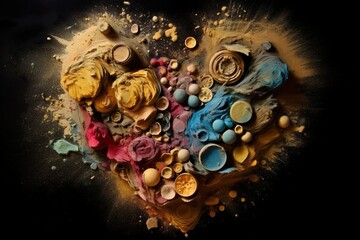 heart shaped colorful art - generative ai