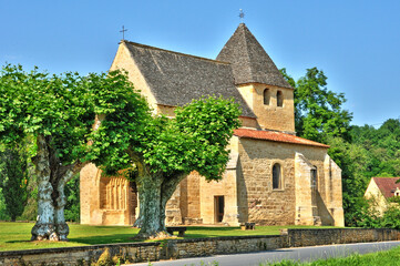Fototapeta na wymiar France, church of Carsac Aillac in Dordogne