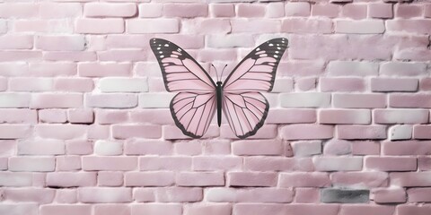"Blushing Flutter on a Pink Pastel Wall" / Background Design / Generative AI Artwork