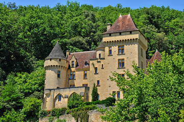 Fototapeta na wymiar France, picturesque castle of La Malartrie in Vezac