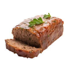 meatloaf isolated on a transparent background, generative ai