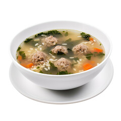 italian wedding soup isolated on a transparent background, generative ai