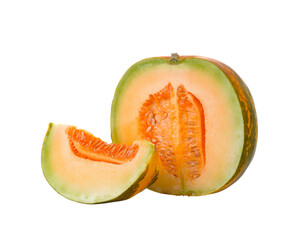 Thai cantaloupe melon isolate on  transparent png