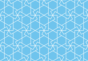 The geometric pattern with lines. Seamless vector background. White and blue texture. Graphic modern pattern. Simple lattice graphic design