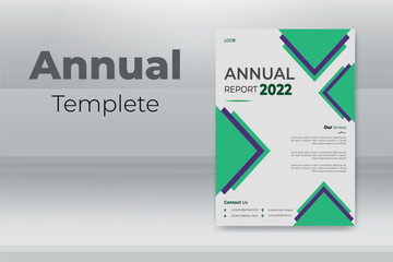 Vector modern company annual report business red template