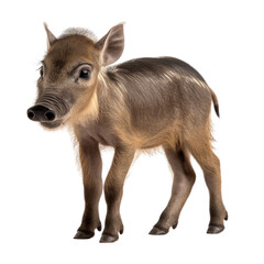baby warthog isolated on a transparent background, generative ai