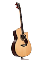 Obraz premium acoustic guitar isolated on transparent background, generative ai