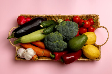 Composition with assorted organic vegetables