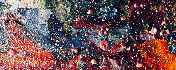 Abstract art background. Modern, contemporary art. Colorful canvas. Wall decor background . Color texture. Hand drawn oil painting on canvas.