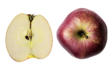 apple set isolated on white or transparent background, cut out