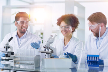 Team of Medical Research Scientists Working on Generation Experimental Drug