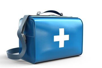 Obraz premium First aid bag illustration, white background, medical care concept. Generative AI