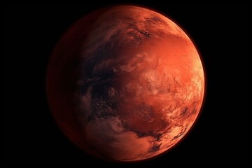 Obraz na płótnie Canvas Reddish earth planet illustration, concept of global warming, post apocalyptic. Generative AI