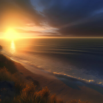 Sunset Sunrise Beach Ocean Water Desktop Wallpaper 4k HD