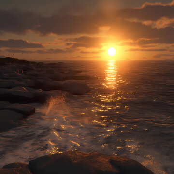 Sunset Sunrise Beach Ocean Water Desktop Wallpaper 4k HD