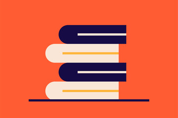 books  illustration in flat style design. Vector illustration.