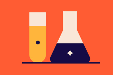 chemistry  illustration in flat style design. Vector illustration.